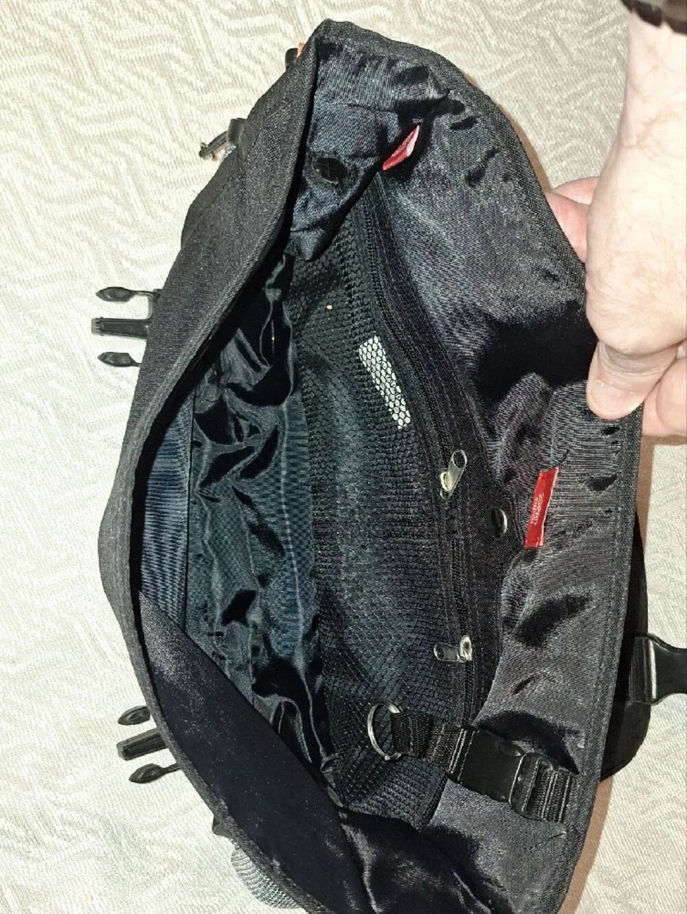 ESPIRIT Black and Gray Men's Messenger Bag with Utility Pouch